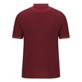 thumbnail image 4 of AHTJRT Men's Casual Short Sleeve Mock Neck T Shirt Soft Lightweight Relaxed Fit Trendy Blouse Wine 3XL, 4 of 6