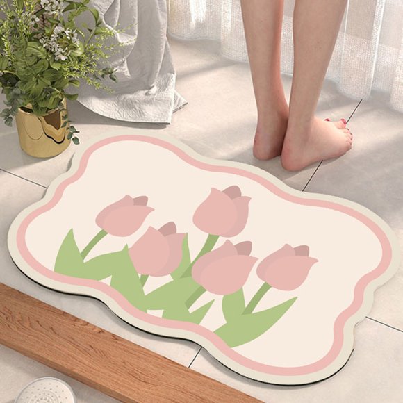 Cojines para pies Baño y tecnología de baño Tapetes de tela Absorben agua y espesan Puertas domésticas modernas con suciedad Tapetes y mantas para pies Alfombra de piso