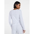 thumbnail image 3 of No Boundaries Cloud Core Sleepwear Henley Shirt, Women's XS-XXL, 3 of 5