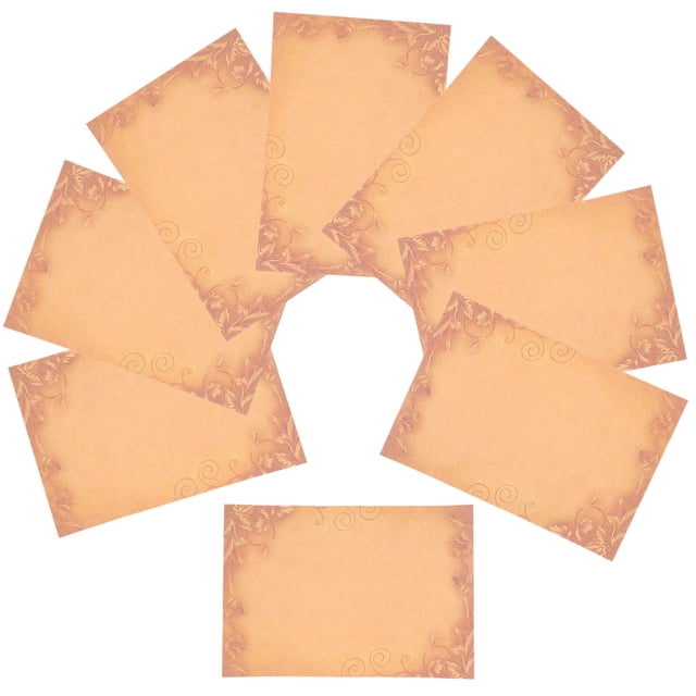 OUNONA Vintage Light Brown Writing Paper Decorative Letter Paper for Smooth Writing and Expressive Letters