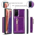 thumbnail image 5 of Nalacover Wallet Case for Samsung Galaxy Note 20 Ultra, 2 in 1 Design Zipper Pocket Luxury Shining PU Leather Cover with Card Slots Holder Magnetic Kickstand Shockproof Anti-Scratch Case,Darkpurple, 5 of 11