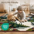 thumbnail image 4 of ODIKA 4'x6' Washable Area Rug Vintage Wildlife Antler Woodland Scenery Prints Cabin Motif Hunting for Dorm Room, Small Living Stain Resistant Low Profile, Easy Care, 4 of 7