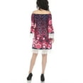 thumbnail image 3 of White Mark Women's Soft Vintage Print Off-Shoulder Mini Dress, 3 of 4