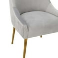 thumbnail image 6 of TOV Furniture Beatrix Pleated Light Grey Velvet Side Chair with Gold Legs, 6 of 8