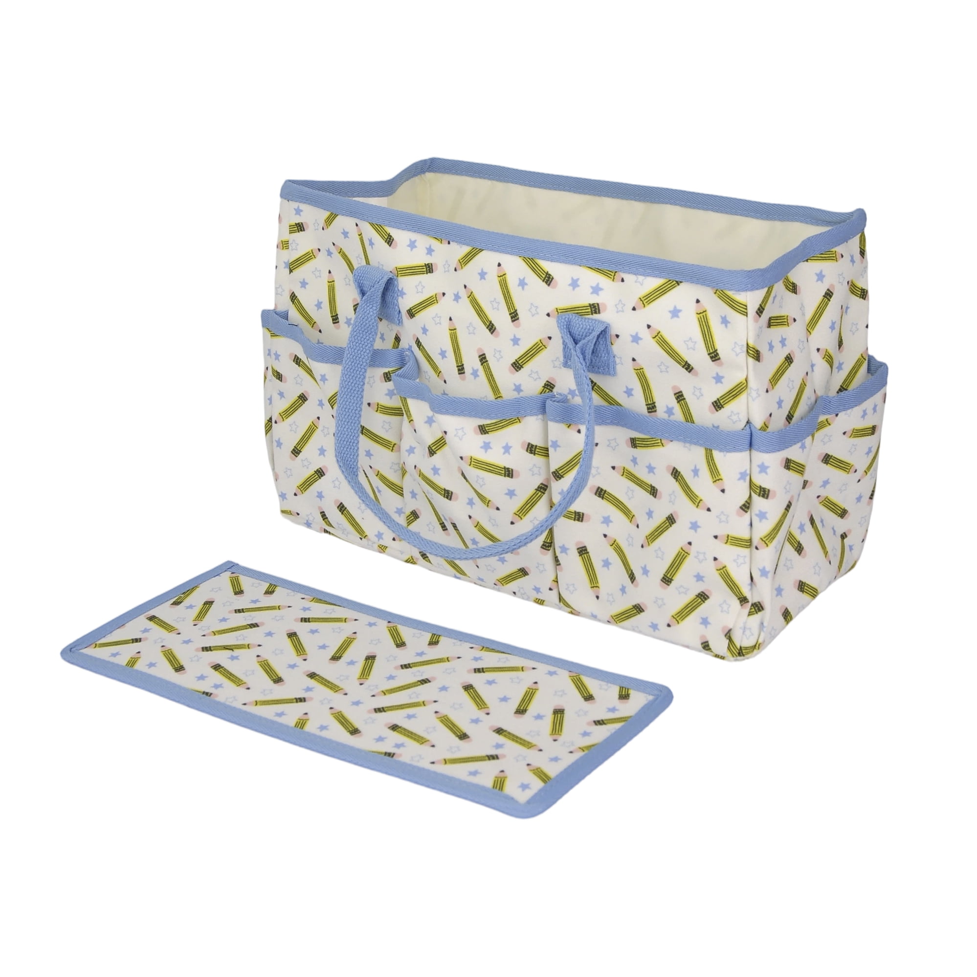 Pen+Gear Teacher Tote Organizer with 5 Side Pockets, Pencils Design