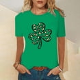 thumbnail image 2 of Pompotops Blouse Décontractée pour Femmes Imprimée pour la Saint-Patrick à Manches Courtes et Col Rond, 2 of 5