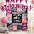 thumbnail image 2 of 35th Birthday Gifts for Women, 35 Year Old Birthday Gifts for Women, 35th Birthday Gifts for Her, Gifts for 35 Year Old Woman, 1989 Birthday Gifts, Happy 35 Birthday Gift Throw Blanket 60" X 50", 2 of 5
