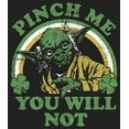 thumbnail image 2 of Junior's Star Wars Yoda St. Patrick's Day Pinch Me You Will Not  Festival Muscle Graphic Tee Charcoal X Large, 2 of 4