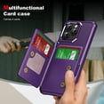 thumbnail image 4 of for iPhone 17 Wallet Case with Card Holder Premium PU Leather RFID Blocking Design iPhone 17 Back flip Rugged case for Women Men Magnetic Clasp Kickstand,Purple, 4 of 9