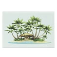 thumbnail image 1 of Palm Cutting Board, Tropical Island Illustration with Exotic Trees and Bungalow Tiki Bar on Beach, Decorative Tempered Glass Cutting and Serving Board, in 3 Sizes, by Ambesonne, 1 of 2