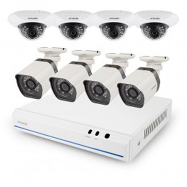 Zmodo ZM-SS76D9D8-SC-1TB Enregistreur Vidéo Réseau Système NVR 720p 8 Canaux avec Caméras IP 8HD et 1 To HDD