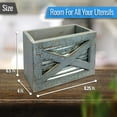 thumbnail image 2 of Rustic Utensill Holder Wooden Kitchen Farmhouse Utensil Holder For Countertop Grey, 2 of 7