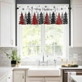 thumbnail image 5 of Christmas Trees Kitchen Curtains and Valances Set, Rod Pocket Curtains Tier Farmhouse Window Curtains 36 Inch Length, Red Black Grey Xmas Pine Winter Snowflake 3 Piece Kitchen Curtains Set, 5 of 6