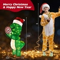 thumbnail image 3 of Costway 2.4 FT Pre-Lit Dinosaur Christmas Decoration with LED Lights Holiday Yard Ornament, 3 of 10