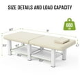 thumbnail image 4 of Stationary Massage Table Folding Bed with Backrest for Treatment Table Physical Therapy Table Spa Facial Bed, Metal Frame PU Leather, 30.5"Wx75"L, 660lbs, Beige, 4 of 11