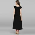 thumbnail image 4 of Janasya Indian Round Neck Cap Sleeve Gold Print Black Poly Crepe Kurta For Women, 4 of 8