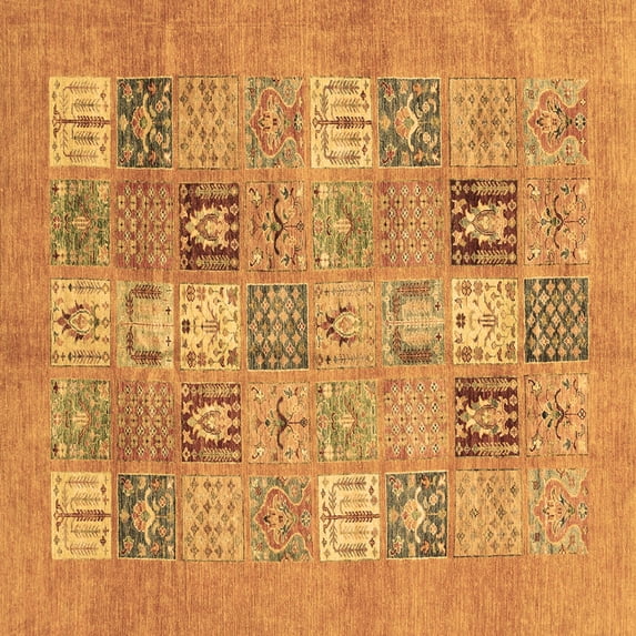 Ahgly Company Indoor Square Abstract Brown Modern Area Rugs, 3' Square