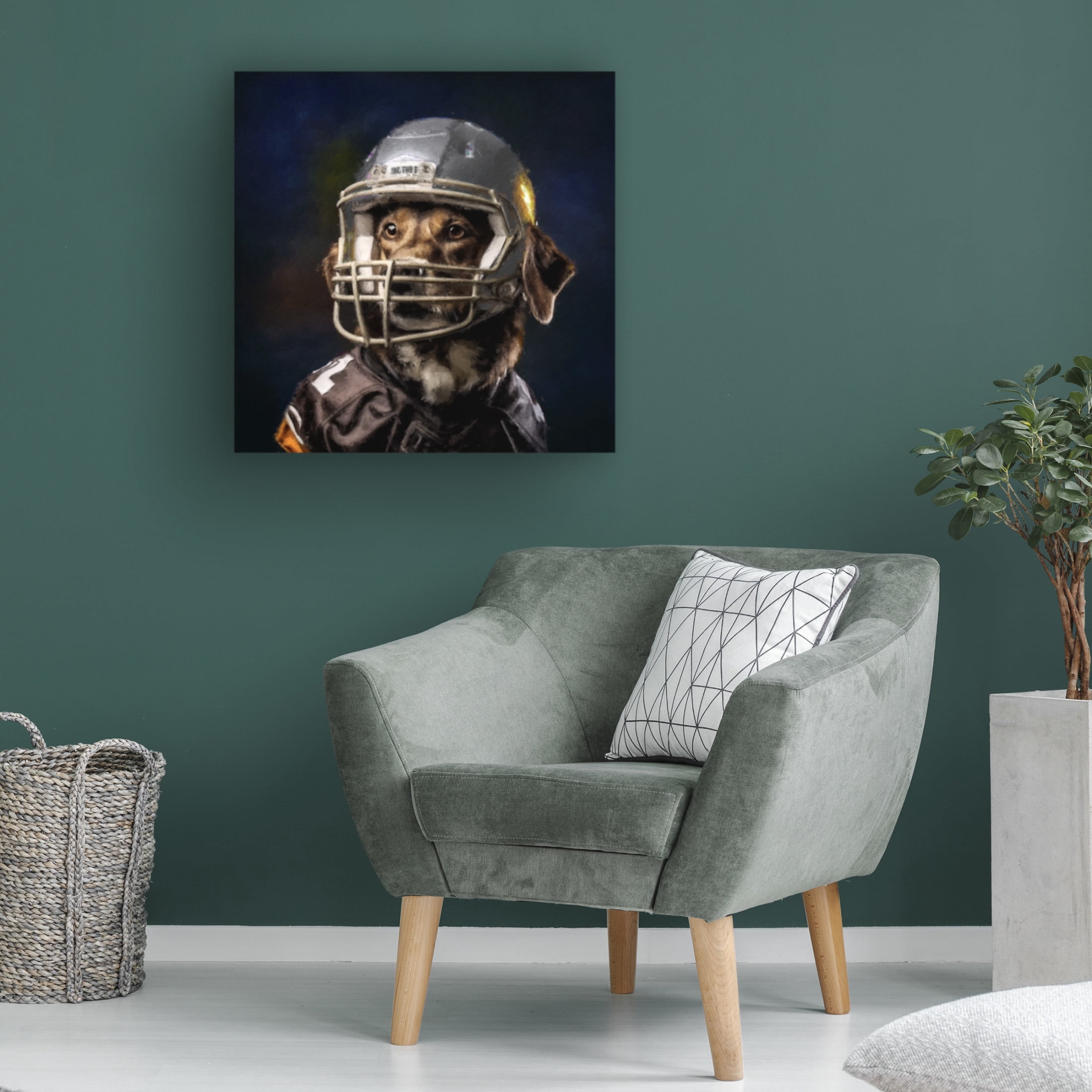 Canvas Wall Art - Sean Parnell 'Football 6' Wall Art for Living Room, Bedroom, or Office Décor by Trademark Fine Art - 18 x 18 Inches