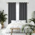 thumbnail image 3 of TOPCHANCES Thermal Insulated Room Darkening Grommet Curtain Panel for Bedroom and Living Room, 52" x 84", Dark Grey, 3 of 8
