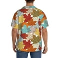 thumbnail image 3 of Logiee Fall Maple Leaves Print Men's Button Down Shirts Short Sleeve, Summer Beach Shirts,Vacation Wedding Shirts,Men's Casual Button-Down Shirts with Pocket-4X-Large, 3 of 5