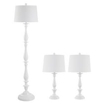 SAFAVIEH Bessie Classic Floor and Table Lamps Set, White, Set of 3