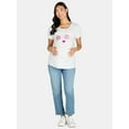 thumbnail image 5 of Time and Tru Women’s Maternity Graphic Tee, Sizes S-XXL, 5 of 5