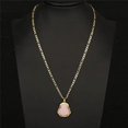 thumbnail image 4 of 14K Gold Plated Buddha Pendant Necklace for Women Men 3MM Flat Figaro Chain Necklace Blue Green Pink White Yellow Buddha Head, 4 of 4