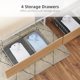 thumbnail image 5 of Oak tamaño completo size almacenamiento cama de plataforma con rattan accent, 4 cajones, de madera cabecero, y LED light strip - no box spring required, 5 of 5