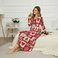 thumbnail image 3 of DISNIMO Christmas Tree Print Women's Nightgowns Snowflake Heart Printed Long Sleeve Sleepshirts Soft V Neck Night Shirts Button Up Ladies Sleepwear, 3XL, 3 of 8