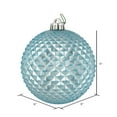 thumbnail image 2 of Vickerman 6" Baby Blue Durian Glitter Ball Ornament, 4 per Bag, 2 of 4