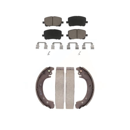 Transit Auto Front Rear Ceramic Brake Pads and Drum Shoes Kit for Car Toyota Corolla KCN-100454