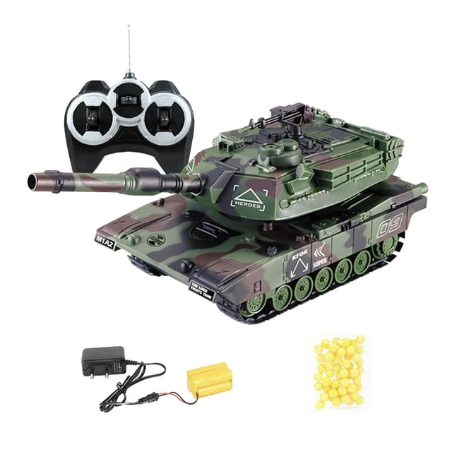 Pesado 1:32 Escala RC Tanque De Batalla Juguete Interactivo Modelo De Coche Hobby Juguetes Regalos Estilo 1 Verde Sunnimix Mini tanque de batalla