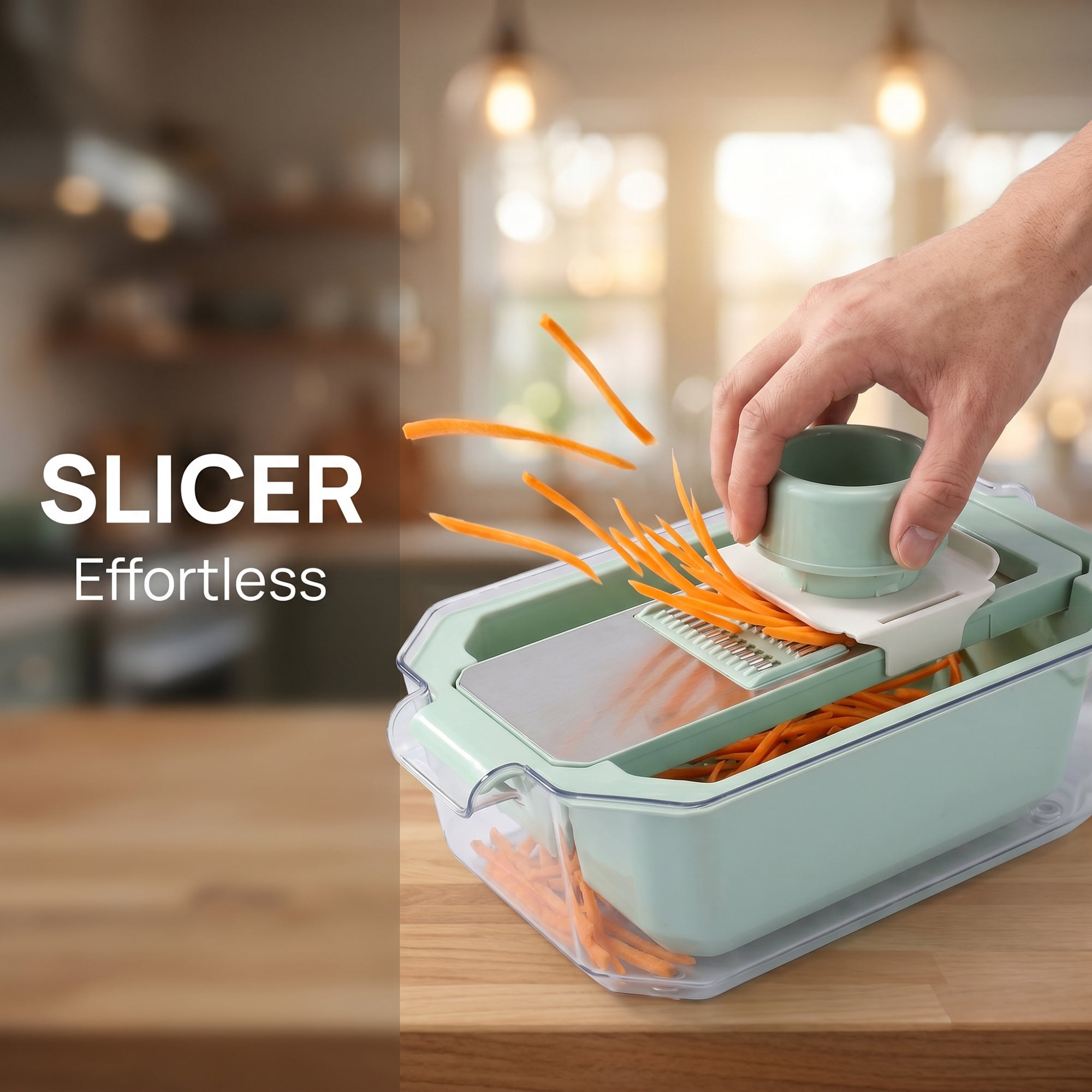 Unique Bargains All-in-One Kitchen Slicer and Chopper for Cooking 3 in 1(C) 13.6x8.3in