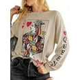 thumbnail image 2 of Womens Crewneck Graphic Sweatshirts Queen Of Hearts Long Sleeve Shirts Cute Loose Fit Casual Pullover Tops, 2 of 3