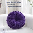 thumbnail image 3 of Round Velvet Decorative Pillow for Couch 15-Inch (Purple), 3 of 7