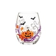 thumbnail image 2 of Difdany 2D Halloween Artisan Glassware Collection, Clear Halloween Icon Drinking Glass with Black Cat Owl Candy Ghost Pumpkin and Web Artwork for Drinks Home Decor and Gifting, 2 of 9