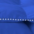 thumbnail image 4 of D.N.G. BEDDINGS Luxurious 5 Piece Pom Pom Box Design Comforter Set, 800 Thread Count, 100% Egyptian Cotton, White Vintage Pom-Pom Fringe (Oversized Super King Size Solid Royal Blue Color), 4 of 4