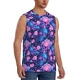 thumbnail image 2 of KLL Blue Skull Rose Print Workout Tank Tops Gym Sleeveless Fitness Muscle Tee-Large, 2 of 7
