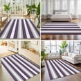thumbnail image 4 of Large Area Rugs 8'x10', Purple Grey Stripe Carpet Runner Indoor Outdoor Rugs Home Decor Aesthetic, Minimalist Farmhouse Striped Non Slip Mats Washable Accent Rug for Living Room Bedroom, 4 of 8