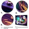 thumbnail image 3 of Designart "Fusion of Purple and Green Fractals I" Abstract Framed Wall Art Decor - Modern Purple Abstract Fractal Bedroom Framed Canvas Wall Art, 3 of 6