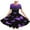Purple, variant on QIPOPIQ Girl's Summer Van Gogh Art 3D Print Crewneck Short Sleeve T-Shirt Swing Dress Clearance