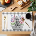 thumbnail image 2 of Farm Animal Placemats Set of 6, Gray Shower Cap Tub Funny Calf Cow Farmhouse Floral Non-Slip Place Mats Washable Table Mats for Kitchen Dining Table Decorations Indoor/Outdoor, 2 of 9