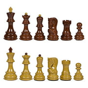 Bellevue High Polymer Weighted Chess Pieces with 3.75 Inch King and Extra Queens, Pieces Only, No Board