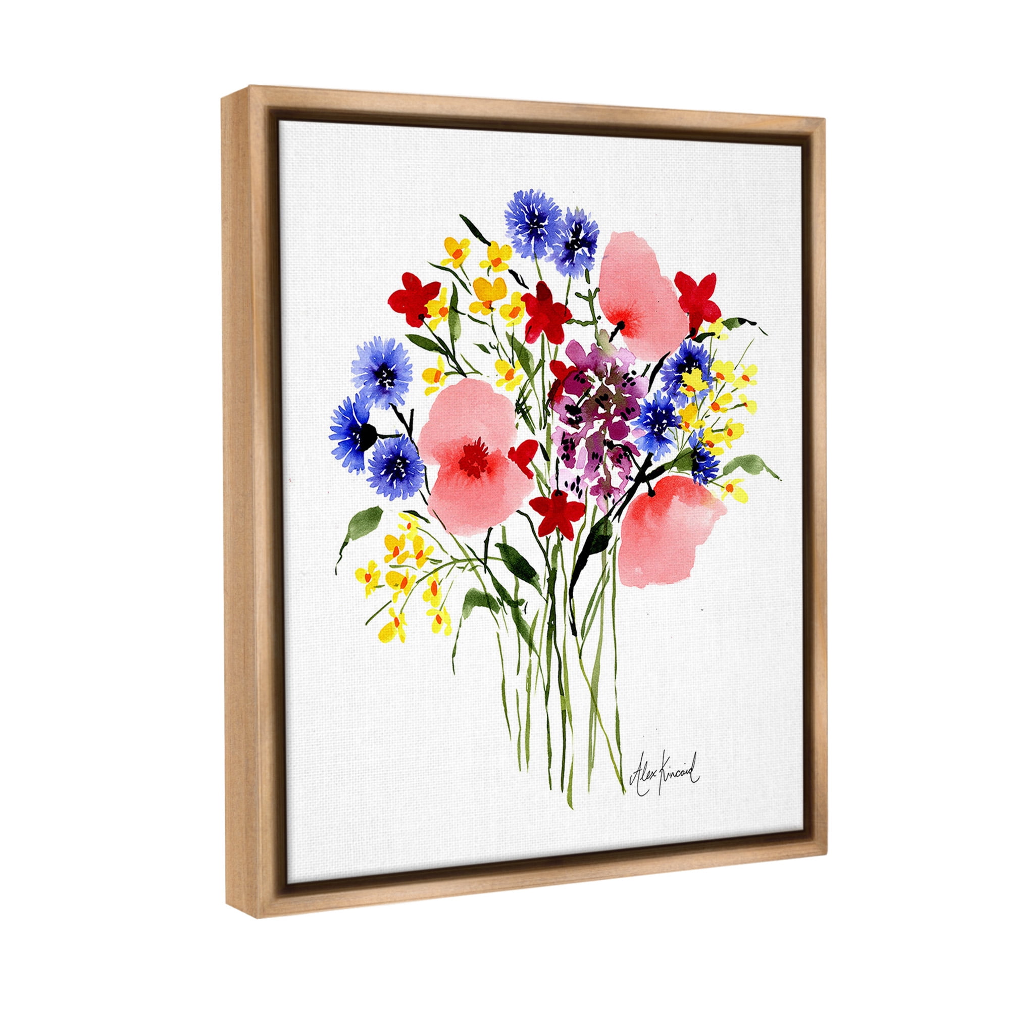 Stupell Industries Varied Flower Clusters Botanical & Floral Painting Brown Floater Framed Canvas Art Print Wall Art, 17 x 21