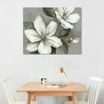 thumbnail image 2 of Nawypu  White Flower Canvas Wall Art Vintage Beige Painting Bathroom Decor Floral Picture Artwork for Bedroom Home Decorations, 2 of 6