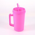 thumbnail image 5 of MAINSTAYS GOBELET EN PLASTIQUE À DOUBLE PAROI ROSE AVEC POIGNÉE ET PAILLE – 946 ML, 5 of 5