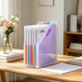 thumbnail image 3 of 13 Pockets Vertical Expanding File Folder Accordion File Organizer Desk Stand Magazine Holder Letter Size A4 Documents Storage Space Saver Accordian Filing Box for Office Home, 3 of 3