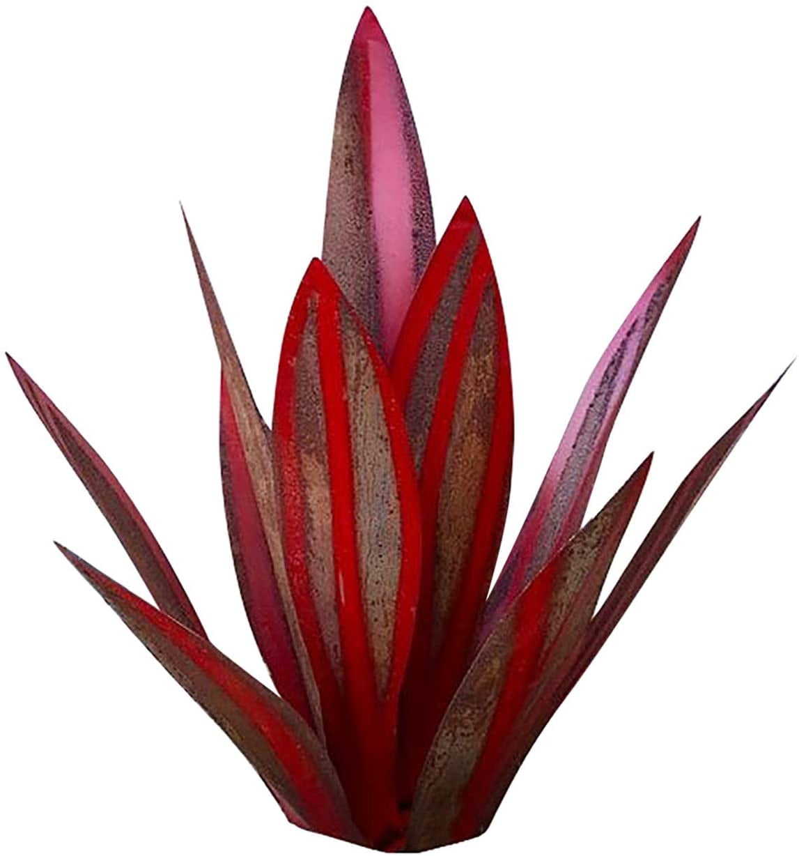 Rungungde 25“ Tequila Rustic Art Sculpture, DIY Metal Agave Plant Outdoor Garden Statue Decorations, Metal Tequila Hand Painted Statue Ornaments with 9 Leaves for Garden Yard Patio Decor