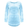 thumbnail image 4 of HLKJKLS Winter Clothing For Women Crew Neck Plush Long Sleeve Thin Pullover Sweater Soft Polyester Loose Casual Fashion Blue S-5Xl, 4 of 5