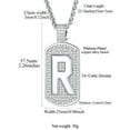 thumbnail image 3 of FindChic Dog Tag Letter R Pendant for Women Men, Platinum Plated Cubic Zirconia Necklaces Birthday Anniversary Jewelry Gifts for Him Husband, 3 of 9